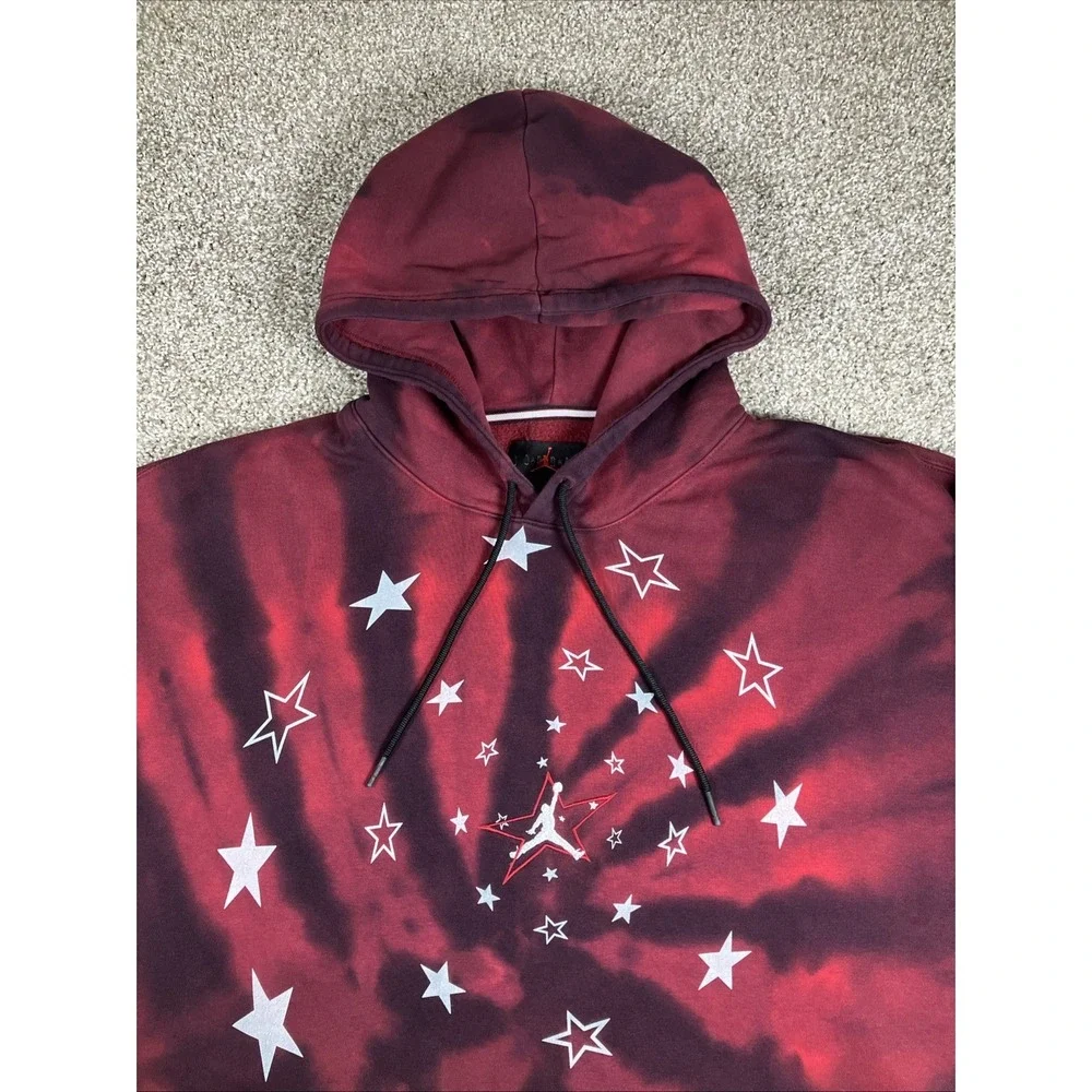 Jordan Legacy AJ6 Hoodie Mens Large Graphic Tie Dye Fleece Pullover DD5225-010